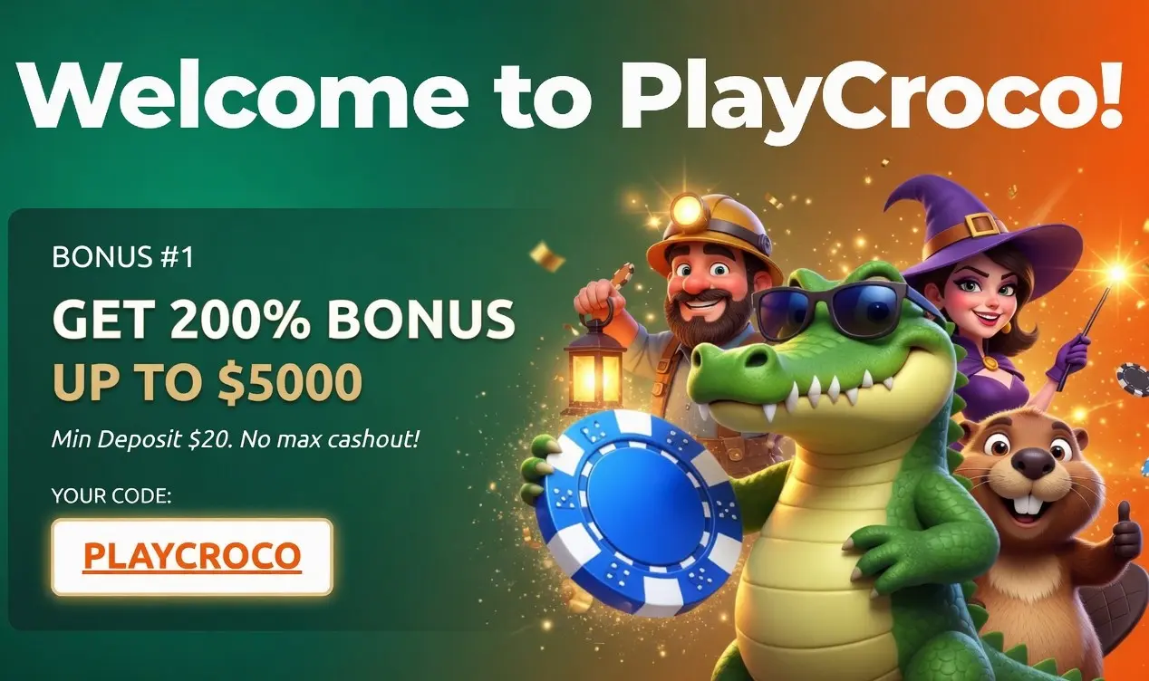 PlayCroco casino welcome bonus offer