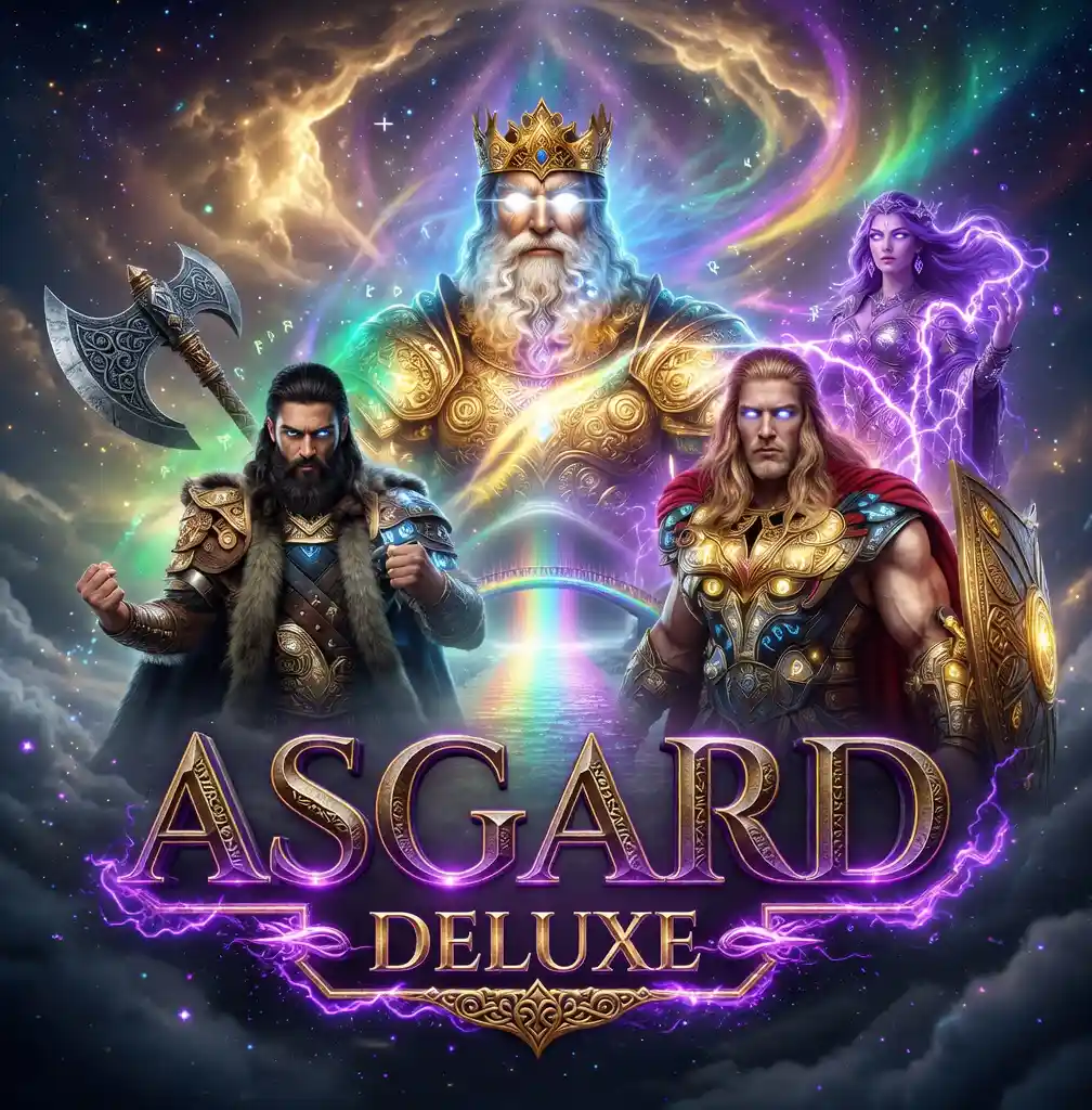 Asgard Deluxe pokie with Norse gods and aurora