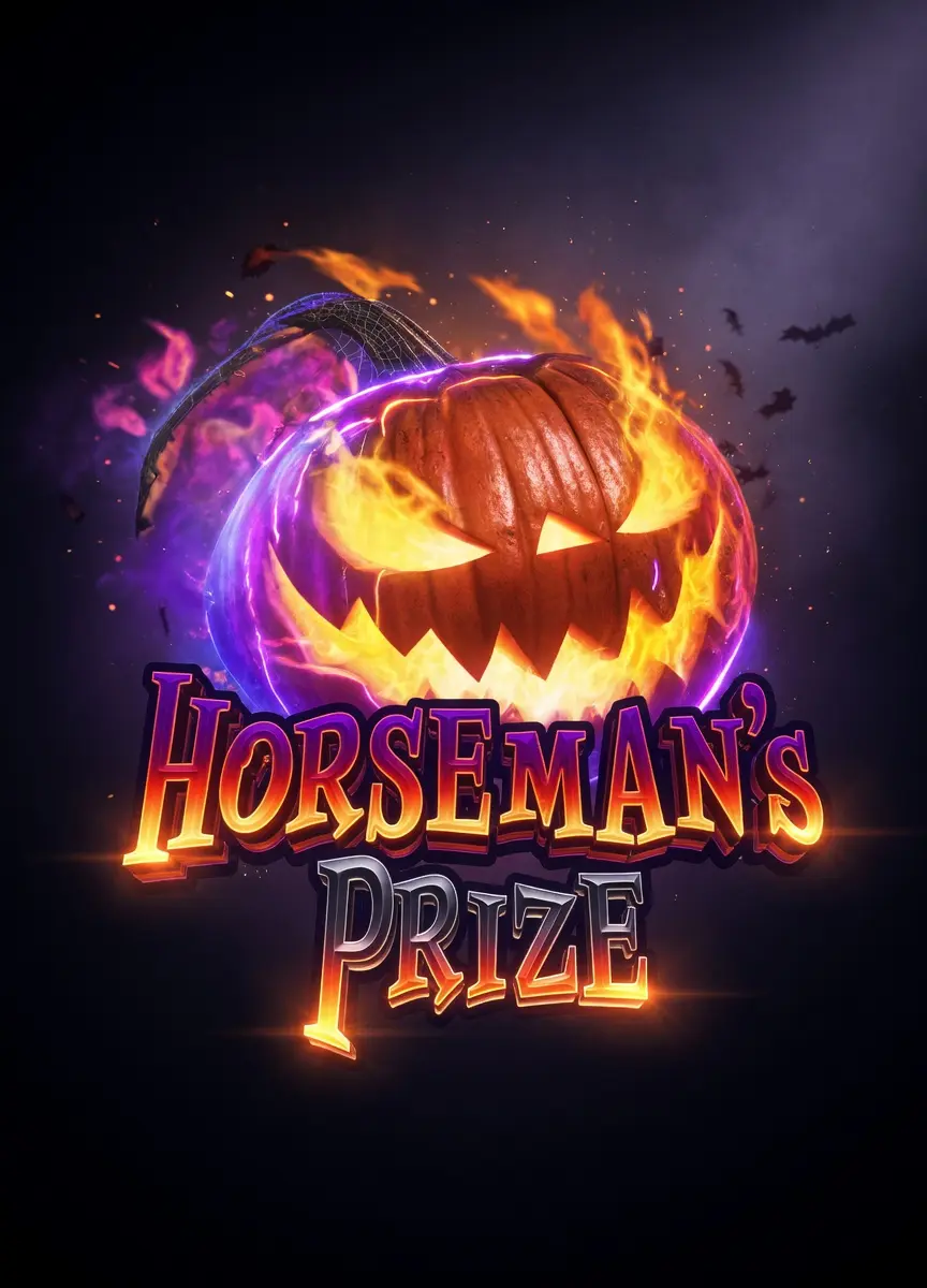 Horseman's Prize pokie with burning pumpkin