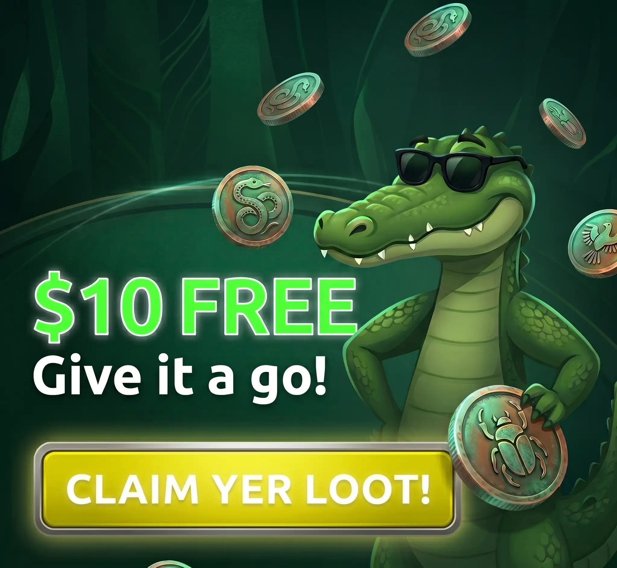 PlayCroco 10 dollar free no deposit bonus